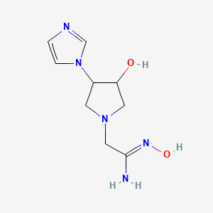 molecular formula C9H15N5O2 B13431435 (Z)-N'-hydroxy-2-(3-hydroxy-4-(1H-imidazol-1-yl)pyrrolidin-1-yl)acetimidamide 