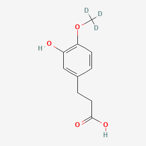 molecular formula C10H12O4 B13431460 3-(3-Hydroxy-4-methoxyphenyl)propionic-d3 Acid (Dihydroisoferulic Acid) 
