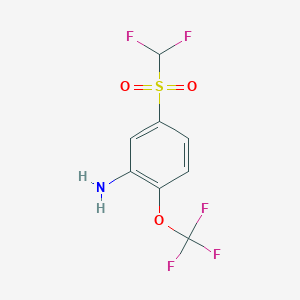 molecular formula C8H6F5NO3S B13431467 5-(Difluoromethylsulfonyl)-2-(trifluoromethoxy)aniline 