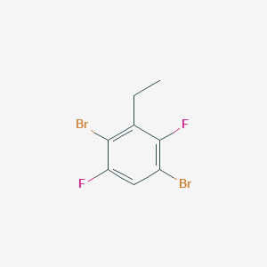 molecular formula C8H6Br2F2 B13431518 1,4-Dibromo-2,5-difluoro-3-ethylbenzene 