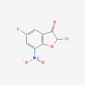 molecular formula C8H3BrFNO4 B13431527 2-Bromo-5-fluoro-7-nitrobenzo[b]furan-3(2H)-one 
