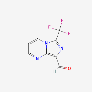 molecular formula C8H4F3N3O B13431567 6-(Trifluoromethyl)imidazo[1,5-a]pyrimidine-8-carbaldehyde 