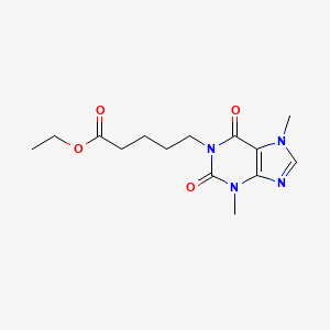 molecular formula C14H20N4O4 B13431600 1-[4-(Ethoxycarbonyl)butyl]-3,7-dimethylxanthine 