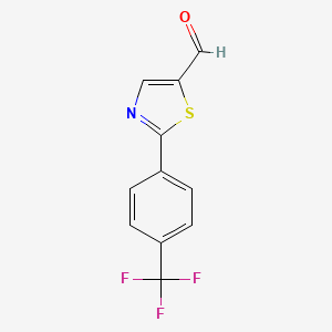 molecular formula C11H6F3NOS B1343163 2-(4-Trifluoromethylphenyl)thiazole-5-carbaldehyde CAS No. 447406-52-2