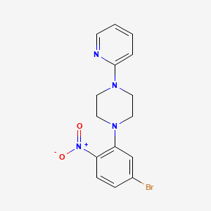 molecular formula C15H15BrN4O2 B13431661 1-(5-Bromo-2-nitrophenyl)-4-(pyridin-2-YL)piperazine 