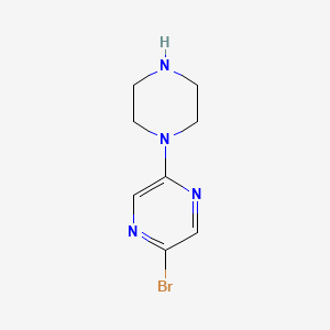molecular formula C8H11BrN4 B1343168 2-Bromo-5-(piperazin-1-YL)pyrazine CAS No. 446286-90-4