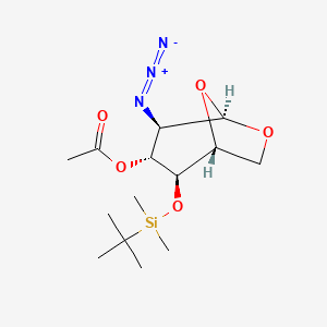 molecular formula C14H25N3O5Si B13431689 3-O-Acetyl-1,6-anhydro-2-Azido-2-deoxy-4TBDMS-beta-D-glucopyranose 