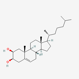 molecular formula C27H46O2 B13431694 (2S,3R,8S,9S,10R,13R,14S,17R)-10,13-dimethyl-17-[(2R)-6-methylheptan-2-yl]-2,3,4,7,8,9,11,12,14,15,16,17-dodecahydro-1H-cyclopenta[a]phenanthrene-2,3-diol 