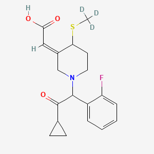 molecular formula C19H22FNO3S B13431749 (2Z)-2-[1-[2-cyclopropyl-1-(2-fluorophenyl)-2-oxoethyl]-4-(trideuteriomethylsulfanyl)piperidin-3-ylidene]acetic acid 