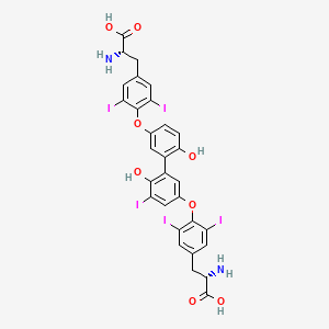 molecular formula C30H23I5N2O8 B13431761 (2S)-2-amino-3-[4-[3-[5-[4-[(2S)-2-amino-2-carboxyethyl]-2,6-diiodophenoxy]-2-hydroxy-3-iodophenyl]-4-hydroxyphenoxy]-3,5-diiodophenyl]propanoic acid 