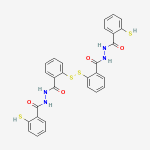 molecular formula C28H22N4O4S4 B13431777 Bis[2-(2-mercaptobenzoyl)hydrazide] 2,2'-Dithiobis-benzoic Acid 