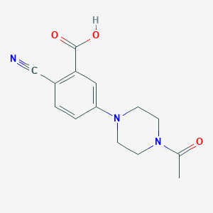 molecular formula C14H15N3O3 B13431857 5-(4-Acetylpiperazin-1-YL)-2-cyanobenzoic acid 