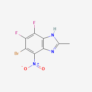 molecular formula C8H4BrF2N3O2 B13431875 6-Bromo-4,5-difluoro-2-methyl-7-nitro-1H-benzimidazole 