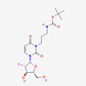 molecular formula C17H26FN3O7 B13432166 tert-butyl N-[3-[3-[(2R,3S,4R,5R)-3-fluoro-4-hydroxy-5-(hydroxymethyl)oxolan-2-yl]-2,6-dioxopyrimidin-1-yl]propyl]carbamate 