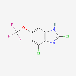 molecular formula C8H3Cl2F3N2O B13432294 2,4-Dichloro-6-(trifluoromethoxy)-1H-benzimidazole 