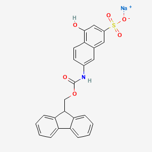 molecular formula C25H18NNaO6S B13432362 7-[[(9H-Fluoren-9-ylmethoxy)carbonyl]amino]-4-hydroxy-2-naphthalenesulfonic Acid 