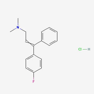 molecular formula C17H19ClFN B13432368 1-(p-Fluorophenyl)-1-phenyl-3-dimethylaminoprop-1-ene hydrochloride CAS No. 21175-67-7
