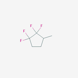 molecular formula C6H8F4 B13432369 1,1,2,2-Tetrafluoro-3-methylcyclopentane 
