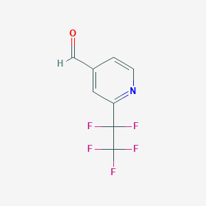 molecular formula C8H4F5NO B13432374 2-(Pentafluoroethyl)isonicotinaldehyde CAS No. 1816283-24-5