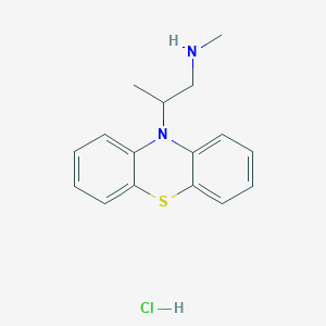 molecular formula C16H19ClN2S B13432375 (2RS)-N-Methyl-2-(10H-phenothiazin-10-yl)propan-1-amine Hydrochloride (Norisopromethazine Hydrochloride) 