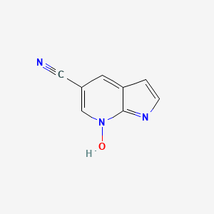 molecular formula C8H5N3O B13432414 5-cyano-1H-pyrrolo[2,3-b]pyridine 7-oxide 