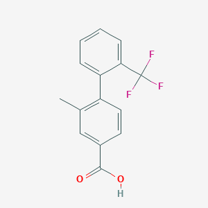 molecular formula C15H11F3O2 B1343247 3-Methyl-4-[2-(trifluoromethyl)phenyl]benzoic acid CAS No. 473264-01-6