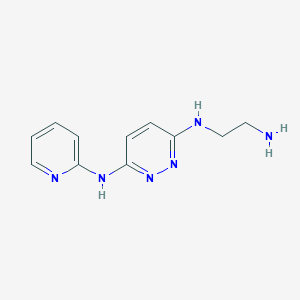 molecular formula C11H14N6 B13432505 N3-(2-aminoethyl)-N6-(pyridin-2-yl)pyridazine-3,6-diamine 