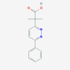 molecular formula C14H14N2O2 B13432581 2-Methyl-2-(6-phenylpyridazin-3-yl)propanoic acid 