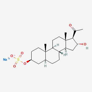 molecular formula C21H33NaO6S B13432669 3beta,16alpha-Dihydroxy-5alpha-pregnan-20-one 3-sulfate Sodium Salt 