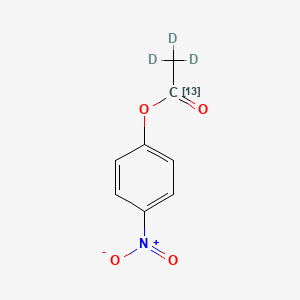 molecular formula C8H7NO4 B13432673 p-Nitrophenyl Acetate-13C,d3 
