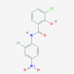 molecular formula C13H8Cl2N2O4 B13432685 3-chloro-N-(2-chloro-4-nitrophenyl)-2-hydroxybenzamide 