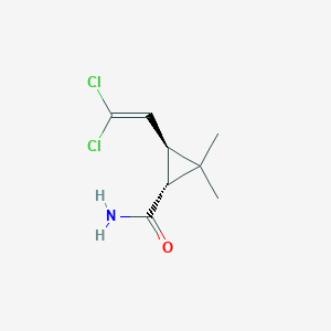 molecular formula C8H11Cl2NO B13432695 (1R,3S)-3-(2,2-dichloroethenyl)-2,2-dimethylcyclopropane-1-carboxamide 