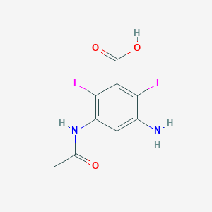 molecular formula C9H8I2N2O3 B13432720 3-Acetamido-5-amino-2,6-diiodobenzoic acid 