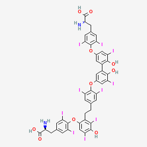molecular formula C44H30I10N2O10 B13432828 (2S)-2-amino-3-[4-[3-[5-[4-[2-[6-[4-[(2S)-2-amino-2-carboxyethyl]-2,6-diiodophenoxy]-3-hydroxy-2,4-diiodophenyl]ethyl]-2,6-diiodophenoxy]-2-hydroxy-3-iodophenyl]-4-hydroxy-5-iodophenoxy]-3,5-diiodophenyl]propanoic acid 