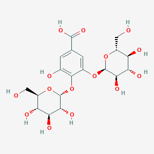 molecular formula C19H26O15 B13432861 3,4-Bis(|A-D-glucopyranosyloxy)-5-hydroxybenzoic acid 