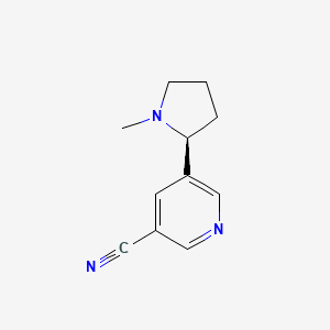 molecular formula C11H13N3 B13432897 5-[(2S)-1-Methyl-2-pyrrolidinyl]-3-pyridinecarbonitrile 