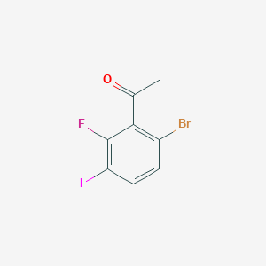 molecular formula C8H5BrFIO B13432943 1-(6-Bromo-2-fluoro-3-iodophenyl)ethanone 