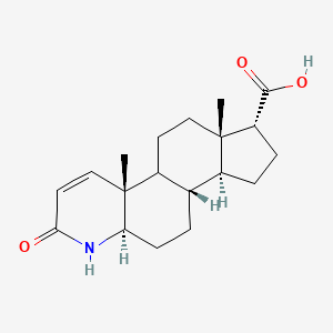 molecular formula C19H27NO3 B13433072 (1R,3aS,3bS,5aR,9aR,11aS)-9a,11a-dimethyl-7-oxo-1,2,3,3a,3b,4,5,5a,6,9b,10,11-dodecahydroindeno[5,4-f]quinoline-1-carboxylic acid 