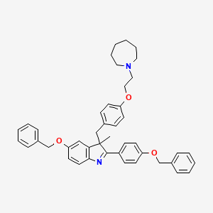 molecular formula C44H46N2O3 B13433079 3-[[4-[2-(Azepan-1-yl)ethoxy]phenyl]methyl]-3-methyl-5-phenylmethoxy-2-(4-phenylmethoxyphenyl)indole 