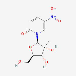molecular formula C11H14N2O7 B13433091 1-((2R,3R,4R,5R)-3,4-Dihydroxy-5-(hydroxymethyl)-3-methyltetrahydrofuran-2-yl)-5-nitropyridin-2(1H)-one 
