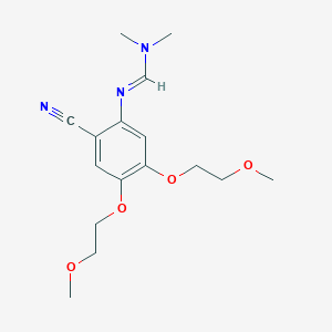 molecular formula C16H23N3O4 B1343311 N'-[2-cyano-4,5-bis(2-methoxyethoxy)phenyl]-N,N-dimethylmethanimidamide CAS No. 950596-59-5