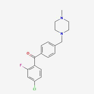 molecular formula C19H20ClFN2O B1343313 4-Chloro-2-fluoro-4'-(4-methylpiperazinomethyl) benzophenone CAS No. 898763-15-0