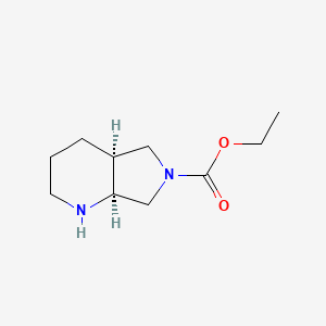 molecular formula C10H18N2O2 B13433137 ethyl (4aS,7aS)-1,2,3,4,4a,5,7,7a-octahydropyrrolo[3,4-b]pyridine-6-carboxylate 