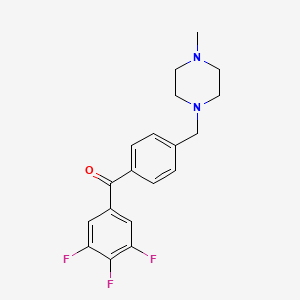 molecular formula C19H19F3N2O B1343314 4'-(4-甲基哌嗪甲基)-3,4,5-三氟二苯甲酮 CAS No. 898763-42-3