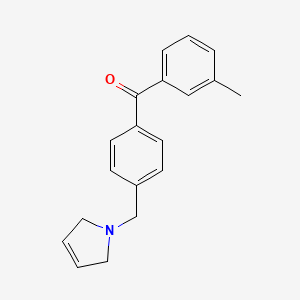 molecular formula C19H19NO B1343316 3-Methyl-4'-(3-pyrrolinomethyl) benzophenone CAS No. 898763-73-0