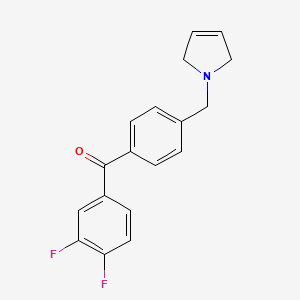 molecular formula C18H15F2NO B1343319 (3,4-Difluorophenyl)(4-((2,5-dihydro-1H-pyrrol-1-yl)methyl)phenyl)methanone CAS No. 898764-75-5