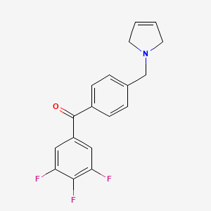 molecular formula C18H14F3NO B1343320 4'-(3-Pyrrolinomethyl)-3,4,5-trifluorobenzophenone CAS No. 898764-79-9