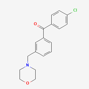 molecular formula C18H18ClNO2 B1343323 4'-chloro-3-morpholinomethyl benzophenone CAS No. 898765-44-1