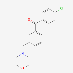 molecular formula C18H18ClNO2 B1343323 4'-Chloro-3-morpholinomethylbenzophenone CAS No. 898765-44-1