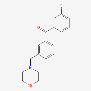 molecular formula C18H18FNO2 B1343324 3-Fluoro-3'-morpholinomethyl benzophenone CAS No. 898765-47-4